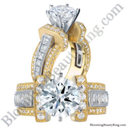 1.50 ct. Two Toned Princess and Round Duchess Engagement Ring - bbr332