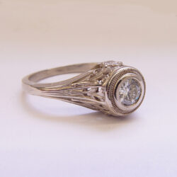 126-5fbbr | Pre-Set Antique Filigree Ring | .30ct. round diamond | Complex Cathedral