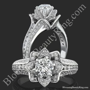 1.38 ctw 6 Prong Original Small Blooming Beauty Flower Ring – bbr434m-6