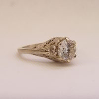 140fbbr | Pre-Set Antique Filigree Ring | 1.50ct. Multiple Round Diamonds | Marquise Drops