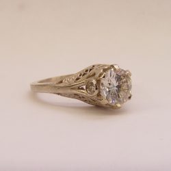 140fbbr | Pre-Set Antique Filigree Ring | 1.50ct. multiple round diamond | Marquise Drops