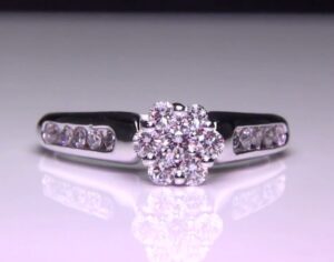 .50 ctw. 14K White Gold Invisible Set Center Engagement Ring