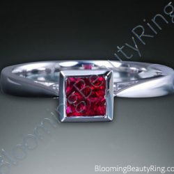 .33 ctw. 18K Gold Invisible Set Ruby Tapered Ring - cgrRG7150