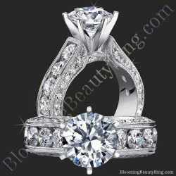 2.00 ctw. Round Diamond Milgrain Engraved 6 Prong Diamond Engagement Ring - bbr389