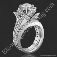 2.08 ctw. Original Large Blooming Beauty Flower Ring Set