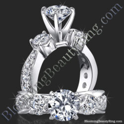 Tiffany Style 3 Stone Past Present Future Anniversary Ring