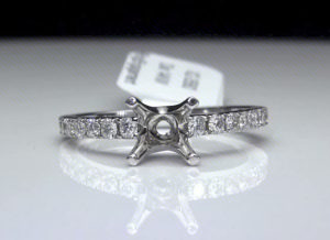 .39 ctw. Round Diamond Engagement Ring Setting / Semi-Mount