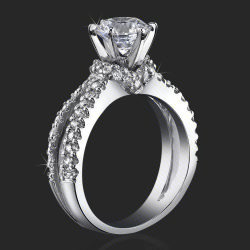 .75 ctw. Warm and Embracing Split Shank Sea of Diamonds - bbr438