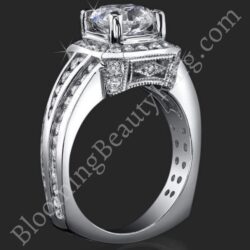 1.35 ctw. Regal Designed Deep Set Round Diamond Engagement Ring - bbr352