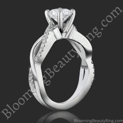 Crossover Style Diamond Engagement Ring – BBR743e - Blooming Beauty Ring