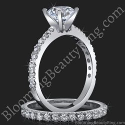 .65 ctw. Elegant Pave Set 4 Prong Engagement Ring Set - bbr465