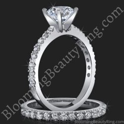 .65 ctw. Elegant Pave Set 4 Prong Engagement Ring Set - bbr465
