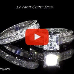 Jewelers Impressive Princess Cut Engagement Rings with Well Over 3 Carats of Diamonds (3.68 ctw) – bbr411-411b laying down video