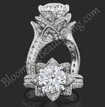 1.78 ctw. Large Hand Engraved Blooming Beauty Ring – bbr434en