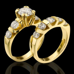 Ribboned Tension Set Large Diamond 8 Prong Engagement Ring bbr331