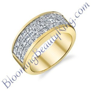 VWR 534 channel set vintage wedding ring - Blooming Beauty Ring