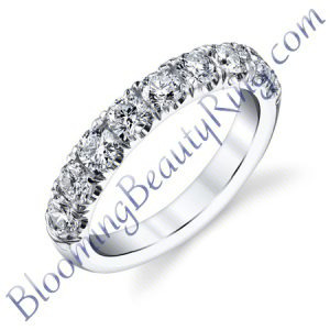 VWR 617 vintage large diamond wedding band - Blooming Beauty Ring