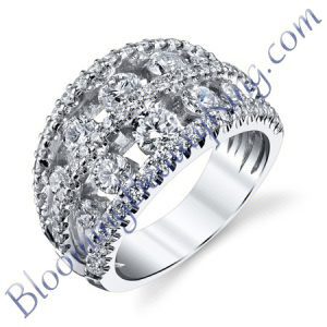 VWR 621 round double graduate vintage wedding ring - Blooming Beauty Ring
