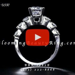 Video of the diamond engagement ring standing up, graduated round side diamonds either side of the center - BBR-0082E