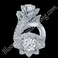 2.08 ctw. Original Large Blooming Beauty Flower Ring Set