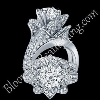 2.08 ctw. Original Large Blooming Beauty Flower Ring Set