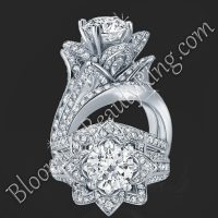 2.08 ctw. Original Large Blooming Beauty Flower Ring Set