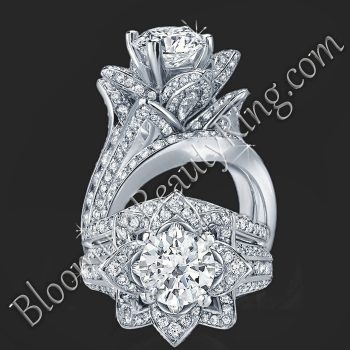 2.08 ctw. Original Large Blooming Beauty Flower Ring Set – bbr434set