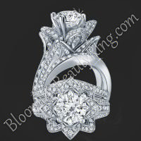 2.08 ctw. Original Large Blooming Beauty Flower Ring Set