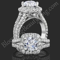 Breathtaking 1.60 ctw Halo Diamond Engagement Ring Handmade In The USA To Perfection bbr733