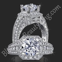 1.32 ctw. Ring of Art Diamond and Engraved Engagement Ring