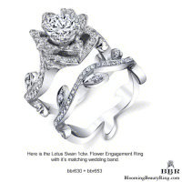 The Lotus Swan 1ct. Diamond Engagement Flower Ring