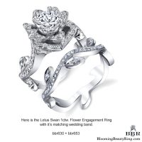 The Lotus Swan 1ct. Diamond Engagement Flower Ring