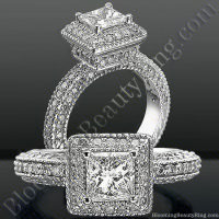 Crown Jewel Podium Halo Diamond Engagement Ring