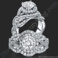 Double Twist Halo Diamond Engagement Ring - bbr592