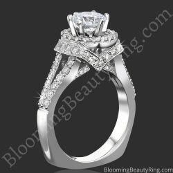 Endless Love – Interlaced Halo Diamond Engagement Ring – bbr701 standing up