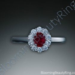 .60 ctw. Fine Oval Ruby and Diamond Ring - cgrRG7062