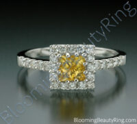 .69 ctw. Invisible Set 4 Yellow Sapphire Diamond Ring