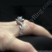 The Lotus Swan 1ct. Diamond Engagement Flower Ring