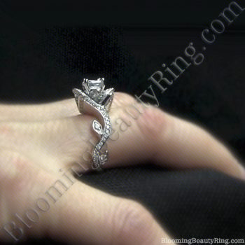 The Lotus Swan 1ct. Diamond Engagement Flower Ring