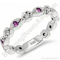 .30 ctw. Matching Diamond Wedding Band - BBR281B shown with optional pink sapphires