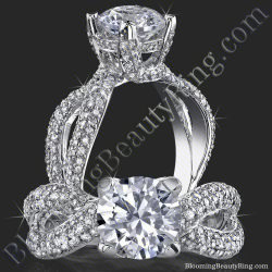 .98 ctw. Small Split Shank Micro Pave Diamond Engagement Ring - bbr427