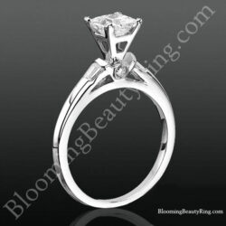 Modified Cathedral Bezel Set Engagement Ring with Peekaboo Diamonds