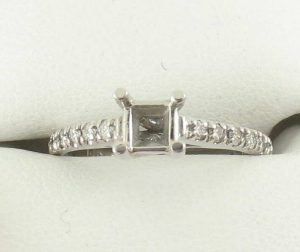 Inexpensive New Diamond Semi Mount for a Princess Center Stone