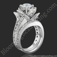 2.08 ctw. Original Large Blooming Beauty Flower Ring Set