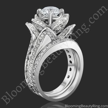 2.08 ctw. Original Large Blooming Beauty Flower Ring Set