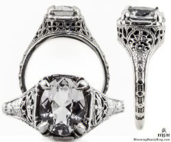 ov043bbr | Antique Filigree Ring | for a 1.8ct. to 1.9ct. oval stone | Baroque-esque - Blooming Beauty Ring
