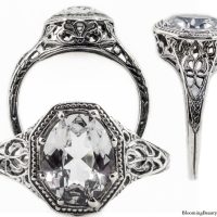 ov045bbr | Antique Filigree Ring | for a 2.45ct. to 2.55ct. oval stone | Enchanting