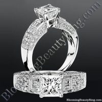 Pave Wide Diamond Band with Intricate Milgrain Edging and Antique Design