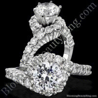 Tiffany Style Twist and Loop Diamond Engagement Ring