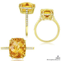 Petite Yellow Orange Madeira Diamond Engagement Ring